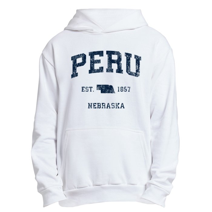 Peru Nebraska Ne Vintage Athletic Sports Design Urban Pullover Hoodie