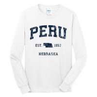 Peru Nebraska Ne Vintage Athletic Sports Design Tall Long Sleeve T-Shirt