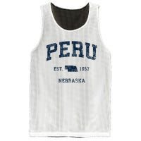 Peru Nebraska Ne Vintage Athletic Sports Design Mesh Reversible Basketball Jersey Tank