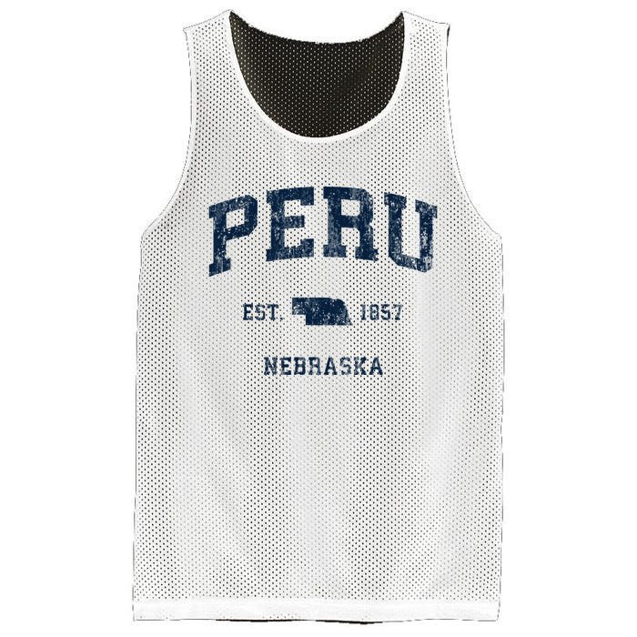 Peru Nebraska Ne Vintage Athletic Sports Design Mesh Reversible Basketball Jersey Tank