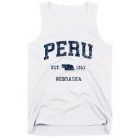 Peru Nebraska Ne Vintage Athletic Sports Design Tank Top