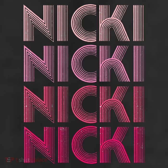 Personalized Name Nicki I Love Nicki Retro 7 Panel Mesh Trucker Snapback Hat
