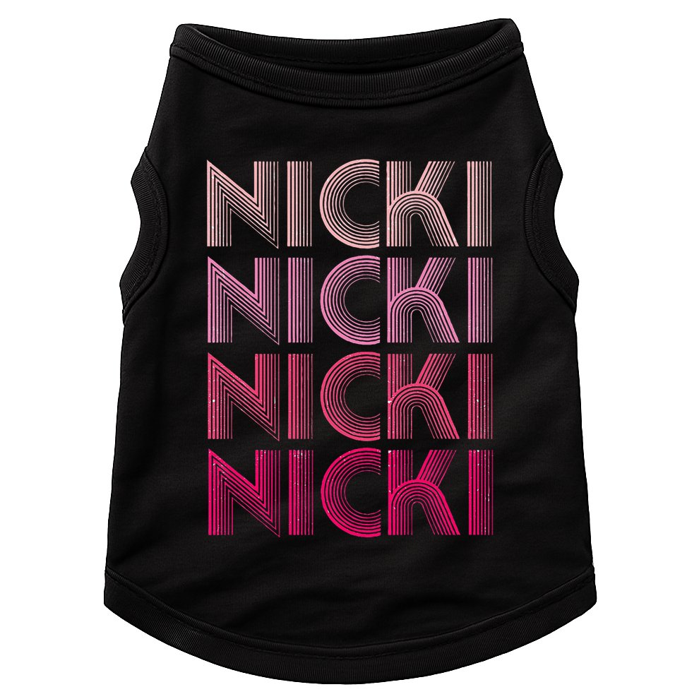 Personalized Name Nicki I Love Nicki Retro Doggie Tank
