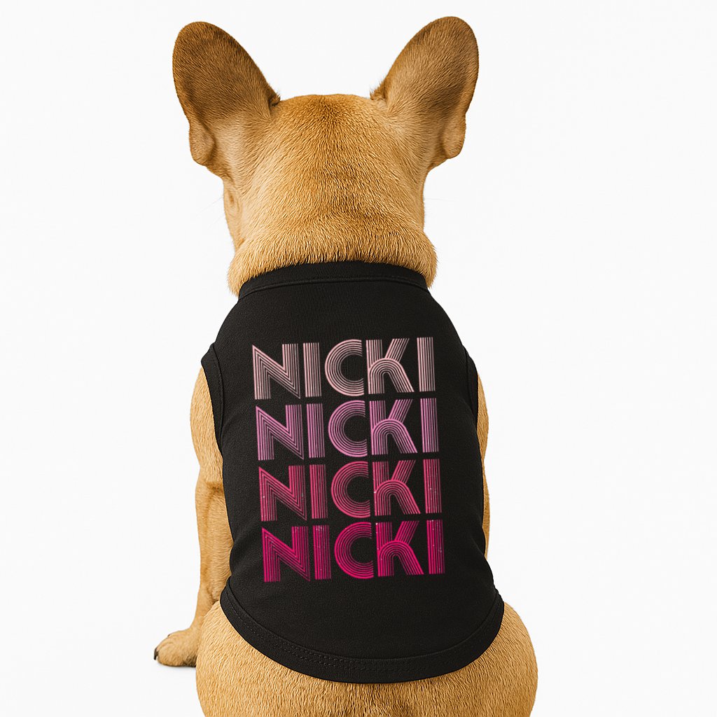 Personalized Name Nicki I Love Nicki Retro Doggie Tank
