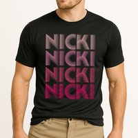 Personalized Name Nicki I Love Nicki Retro Performance Shirt