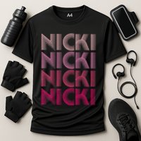 Personalized Name Nicki I Love Nicki Retro Performance Shirt