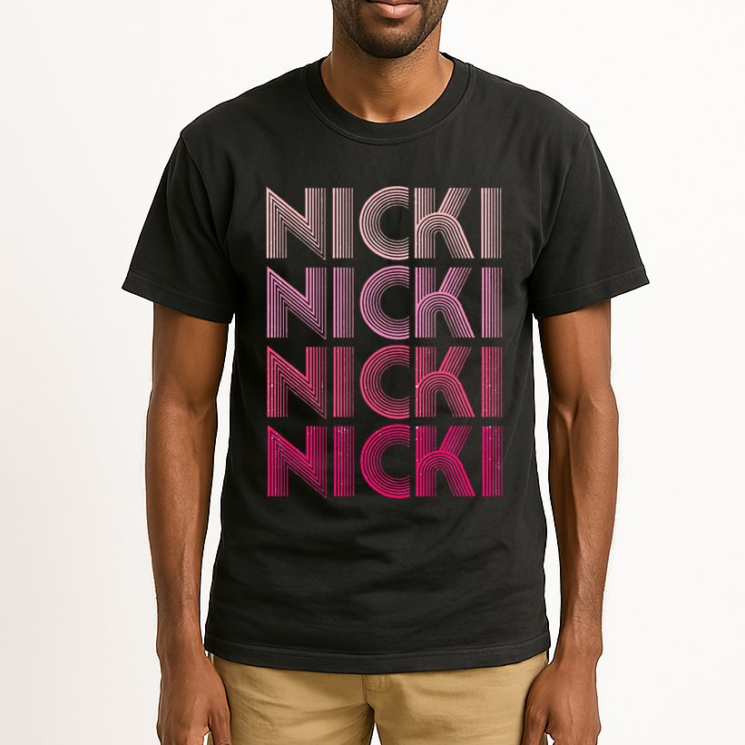 Personalized Name Nicki I Love Nicki Retro Tall T-Shirt