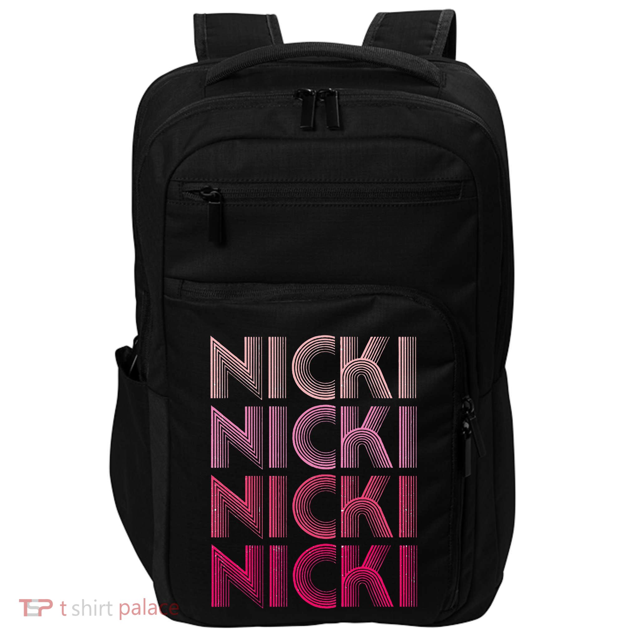 Personalized Name Nicki I Love Nicki Retro Impact Tech Backpack