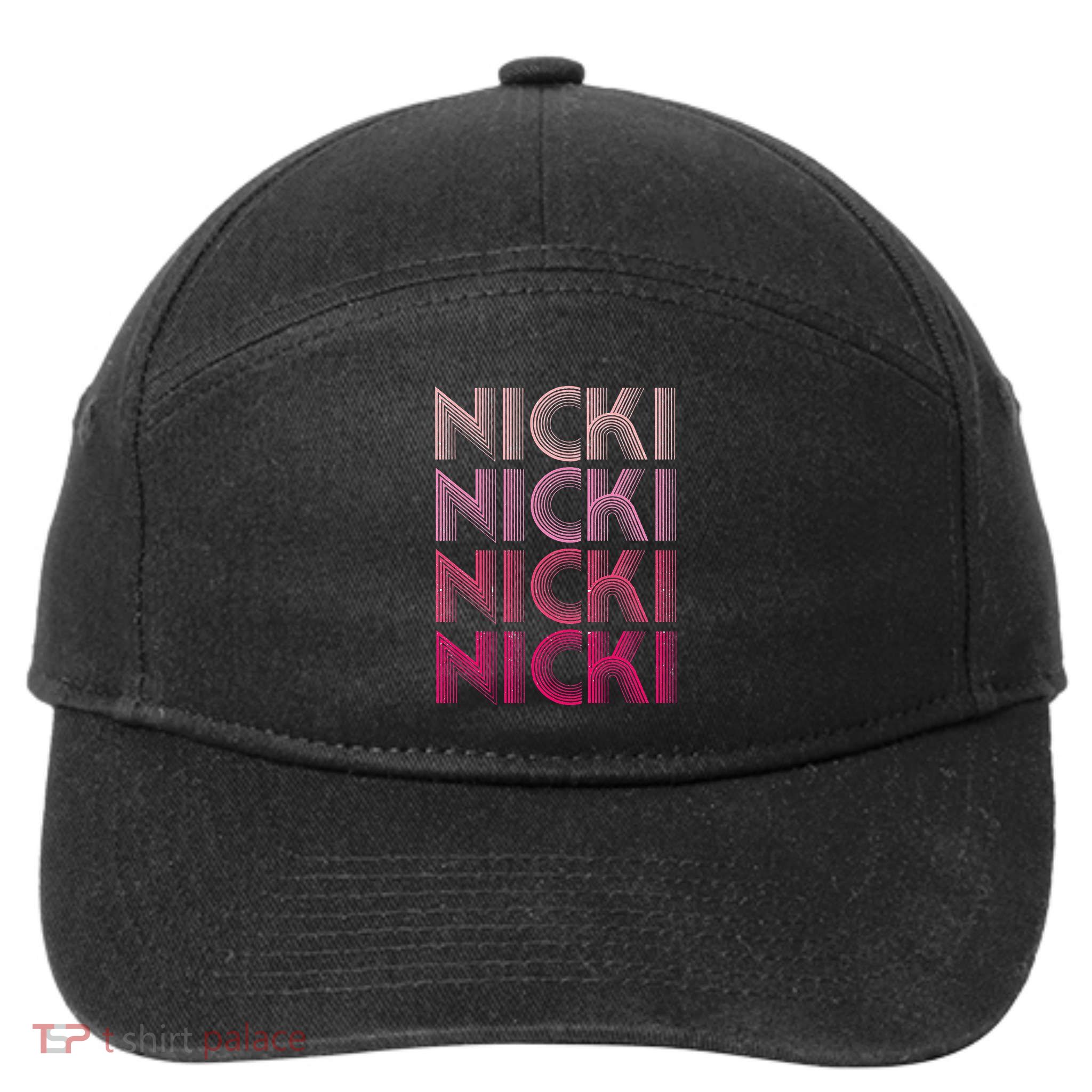 Personalized Name Nicki I Love Nicki Retro 7-Panel Snapback Hat