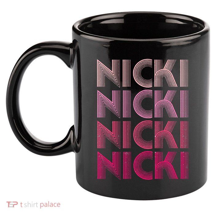 Personalized Name Nicki I Love Nicki Retro 11oz C Handle Ceramic Mug