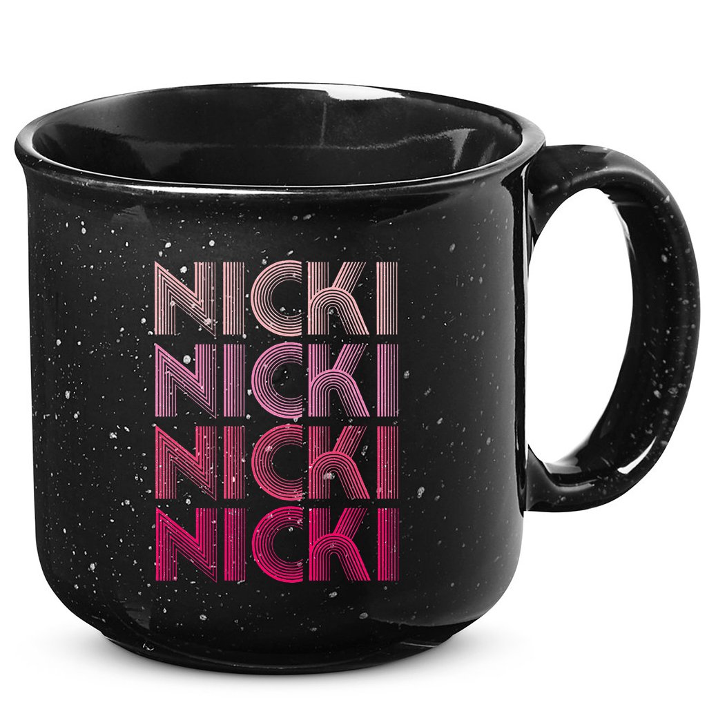 Personalized Name Nicki I Love Nicki Retro 15oz Campfire Ceramic Mug