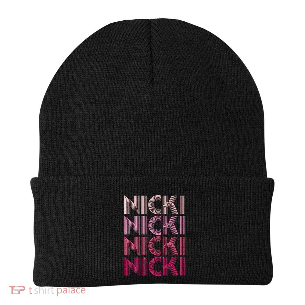 Personalized Name Nicki I Love Nicki Retro Beanie