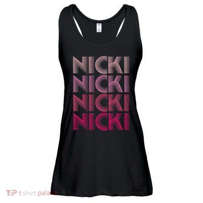 Personalized Name Nicki I Love Nicki Retro Ladies Essential Flowy Tank