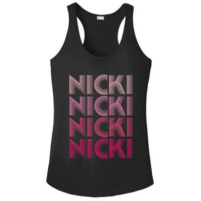 Personalized Name Nicki I Love Nicki Retro Ladies PosiCharge Competitor Racerback Tank