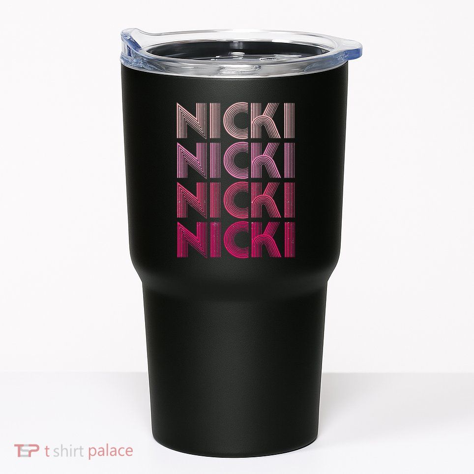 Personalized Name Nicki I Love Nicki Retro Tumbler