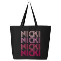 Personalized Name Nicki I Love Nicki Retro 25L Jumbo Tote