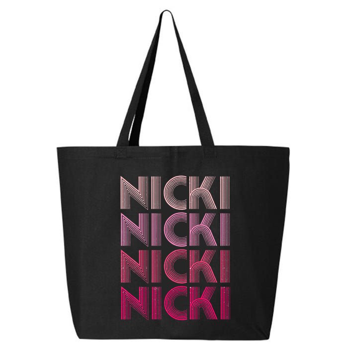 Personalized Name Nicki I Love Nicki Retro 25L Jumbo Tote