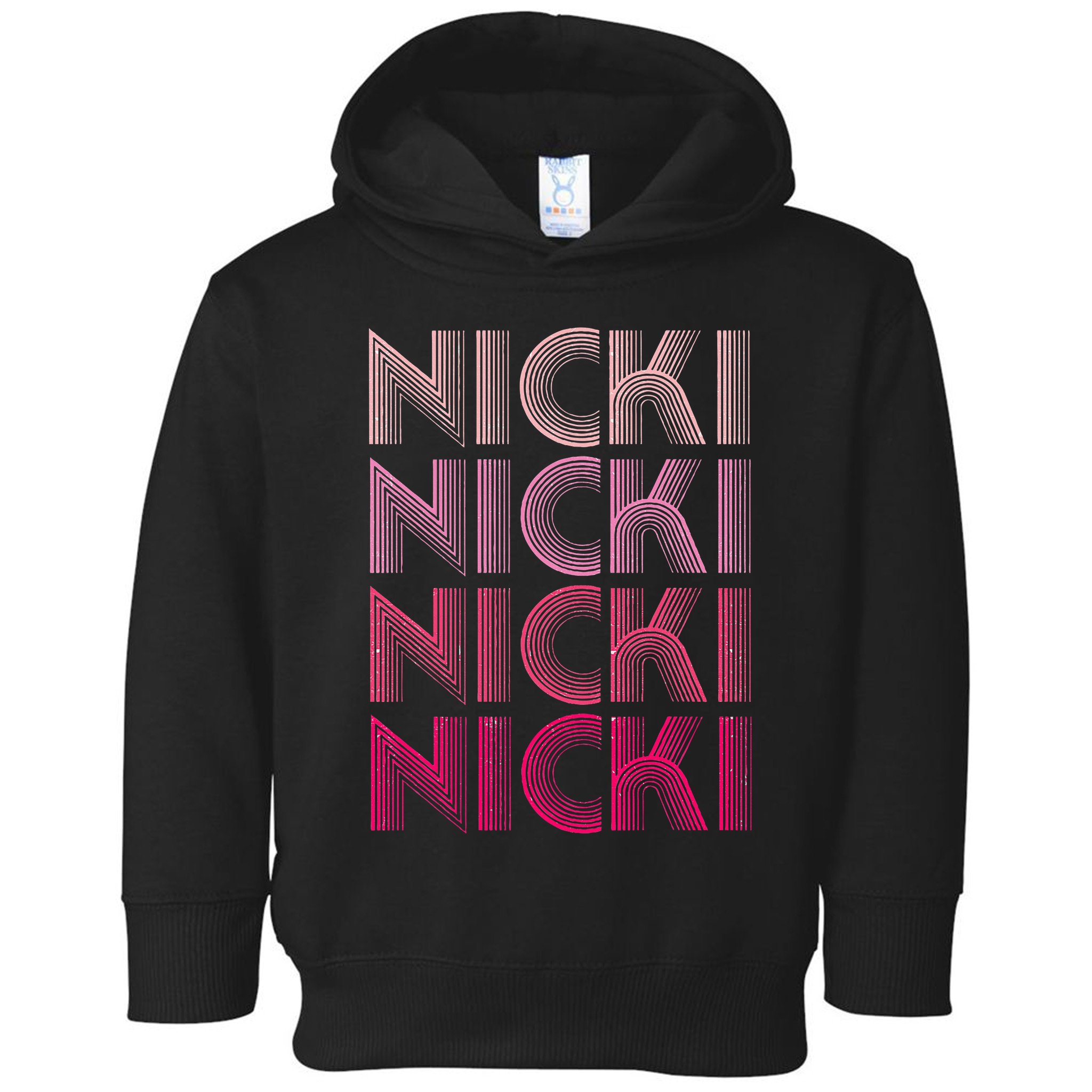 Personalized Name Nicki I Love Nicki Retro Toddler Hoodie