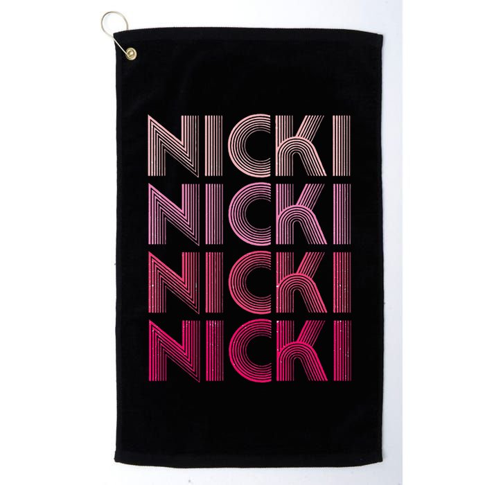 Personalized Name Nicki I Love Nicki Retro Golf Towel