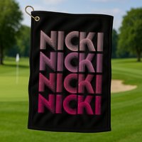 Personalized Name Nicki I Love Nicki Retro Golf Towel