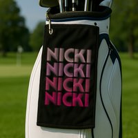Personalized Name Nicki I Love Nicki Retro Golf Towel