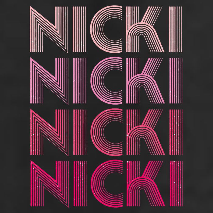 Personalized Name Nicki I Love Nicki Retro Golf Towel