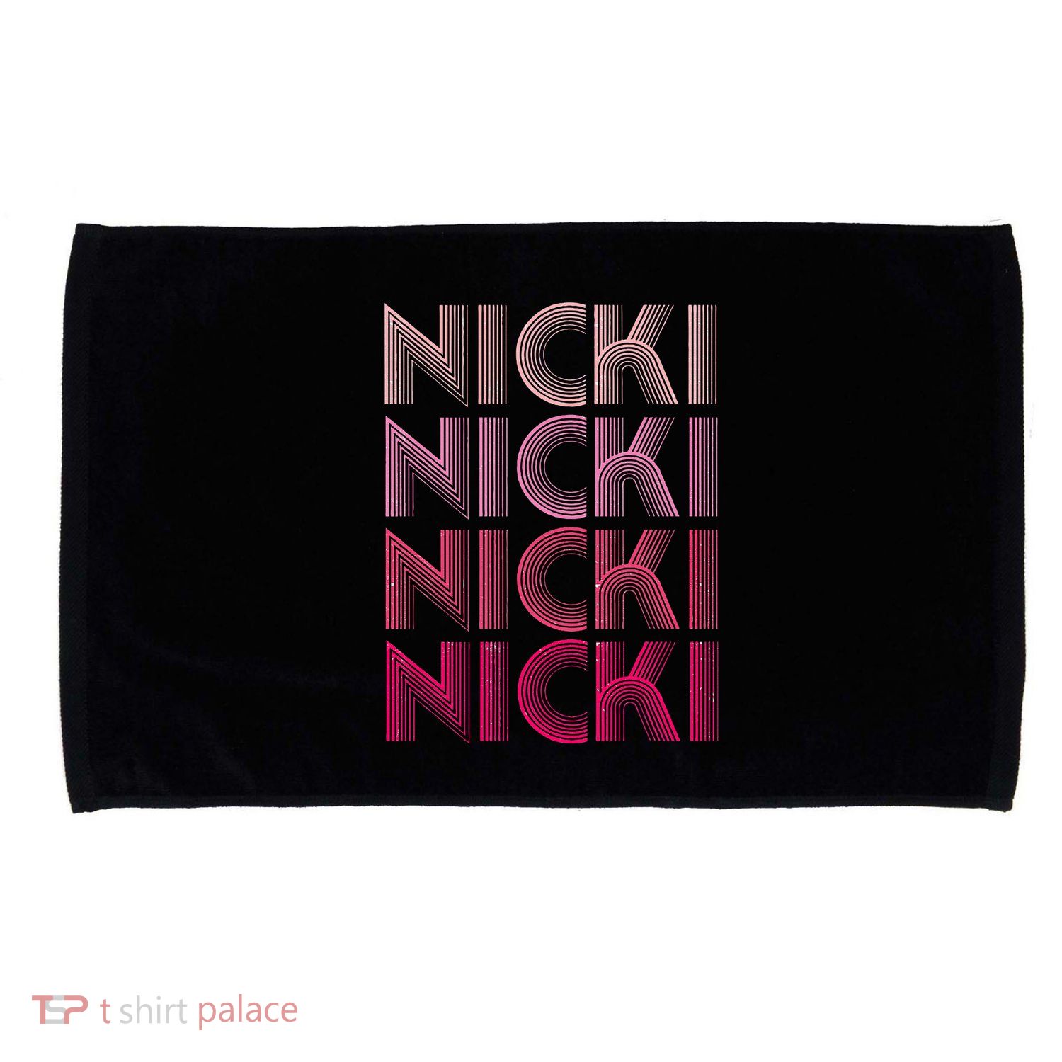 Personalized Name Nicki I Love Nicki Retro Microfiber Hand Towel