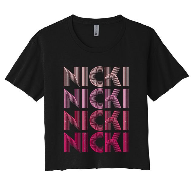 Personalized Name Nicki I Love Nicki Retro Crop Top