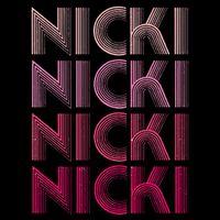 Personalized Name Nicki I Love Nicki Retro Cropped Pullover Crew