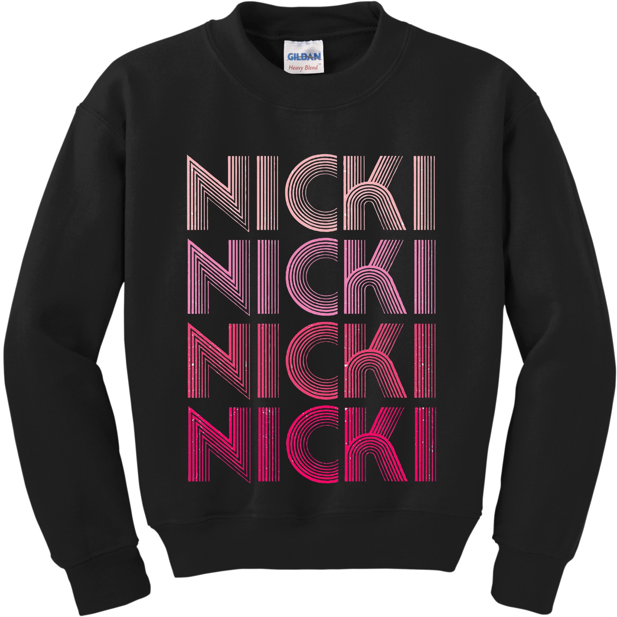 Personalized Name Nicki I Love Nicki Retro Kids Sweatshirt