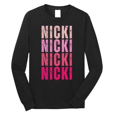 Personalized Name Nicki I Love Nicki Vintage Long Sleeve Shirt
