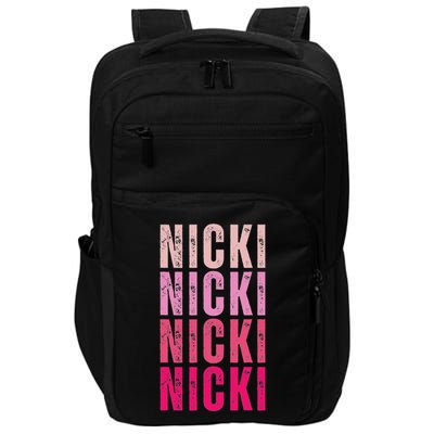 Personalized Name Nicki I Love Nicki Vintage Impact Tech Backpack