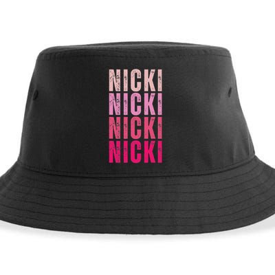 Personalized Name Nicki I Love Nicki Vintage Sustainable Bucket Hat