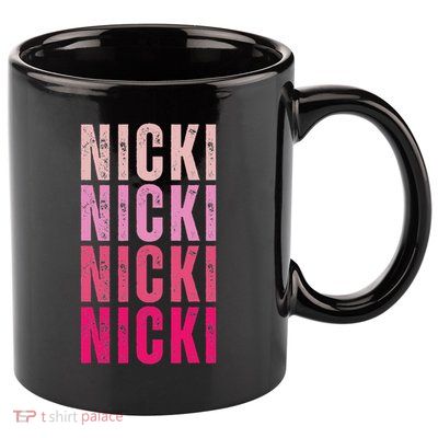 Personalized Name Nicki I Love Nicki Vintage 11oz C Handle Ceramic Mug
