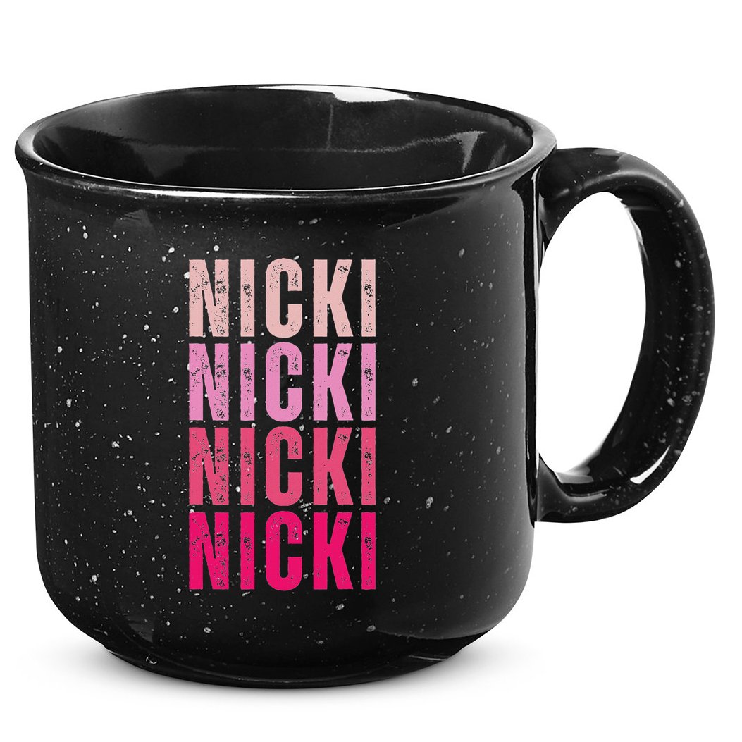Personalized Name Nicki I Love Nicki Vintage 15oz Campfire Ceramic Mug