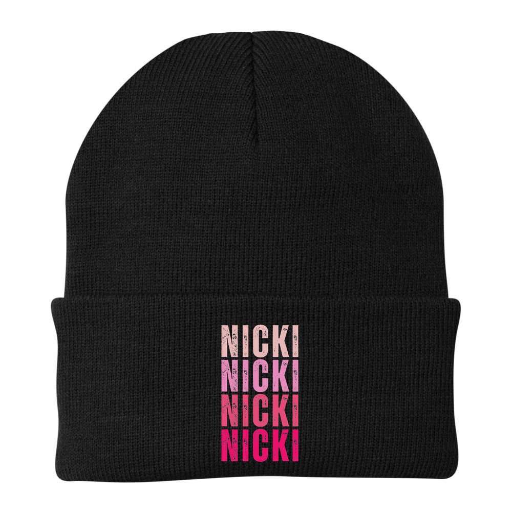 Personalized Name Nicki I Love Nicki Vintage Beanie