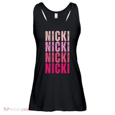 Personalized Name Nicki I Love Nicki Vintage Ladies Essential Flowy Tank