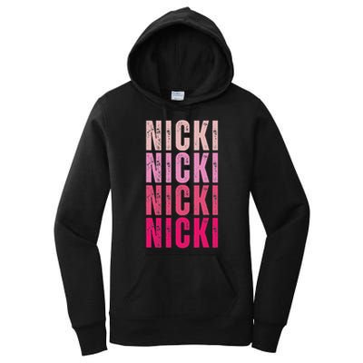 Personalized Name Nicki I Love Nicki Vintage Women's Pullover Hoodie