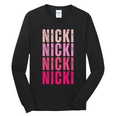 Personalized Name Nicki I Love Nicki Vintage Tall Long Sleeve T-Shirt