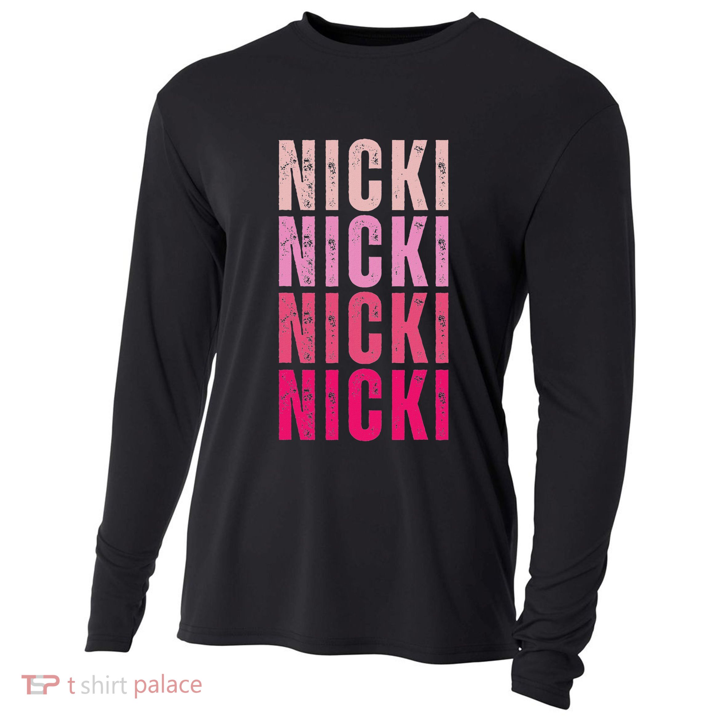 Personalized Name Nicki I Love Nicki Vintage Cooling Performance Long Sleeve Crew
