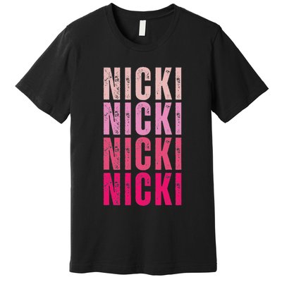 Personalized Name Nicki I Love Nicki Vintage Premium T-Shirt