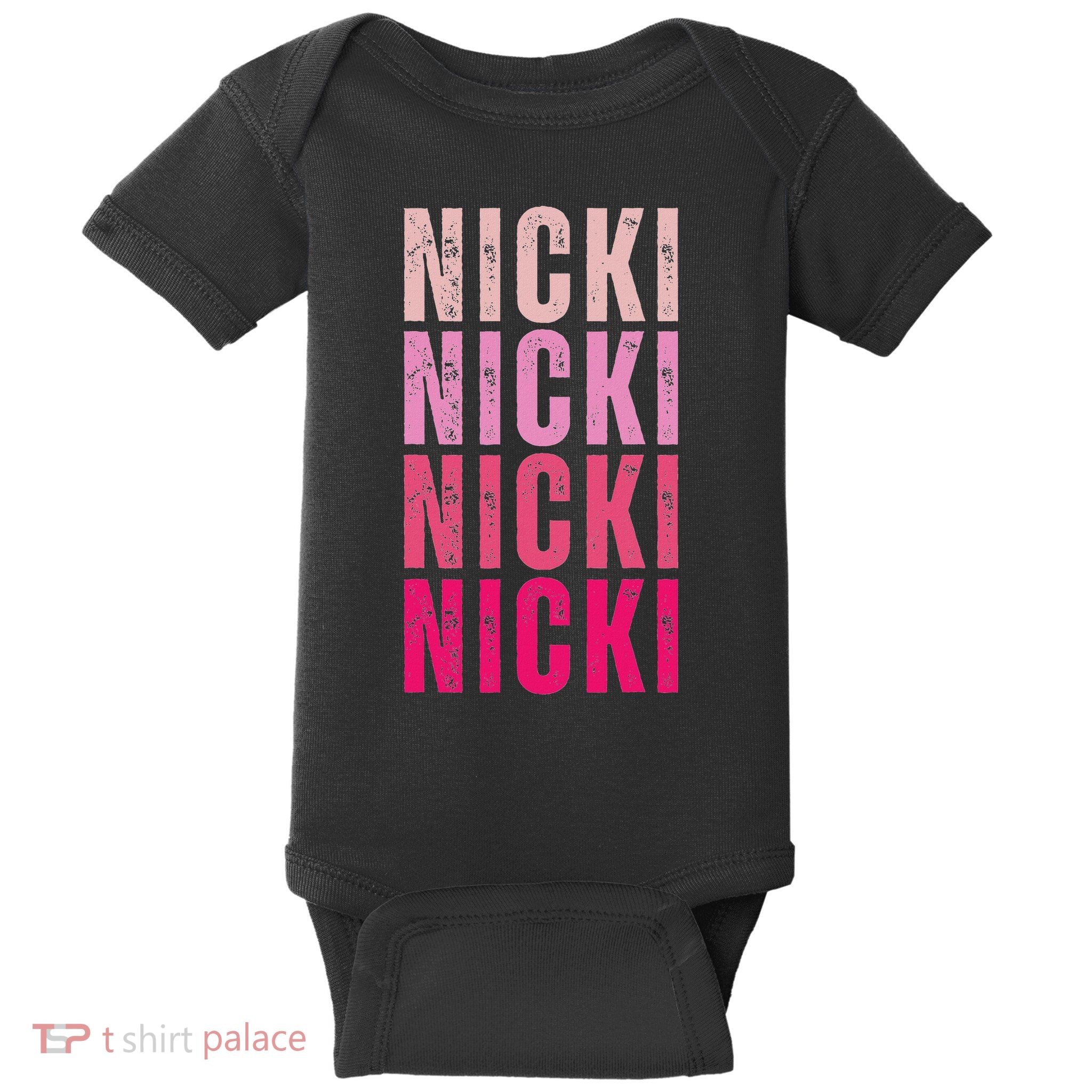 Personalized Name Nicki I Love Nicki Vintage Baby Bodysuit