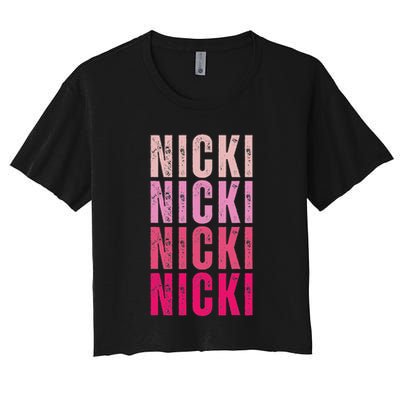 Personalized Name Nicki I Love Nicki Vintage Crop Top