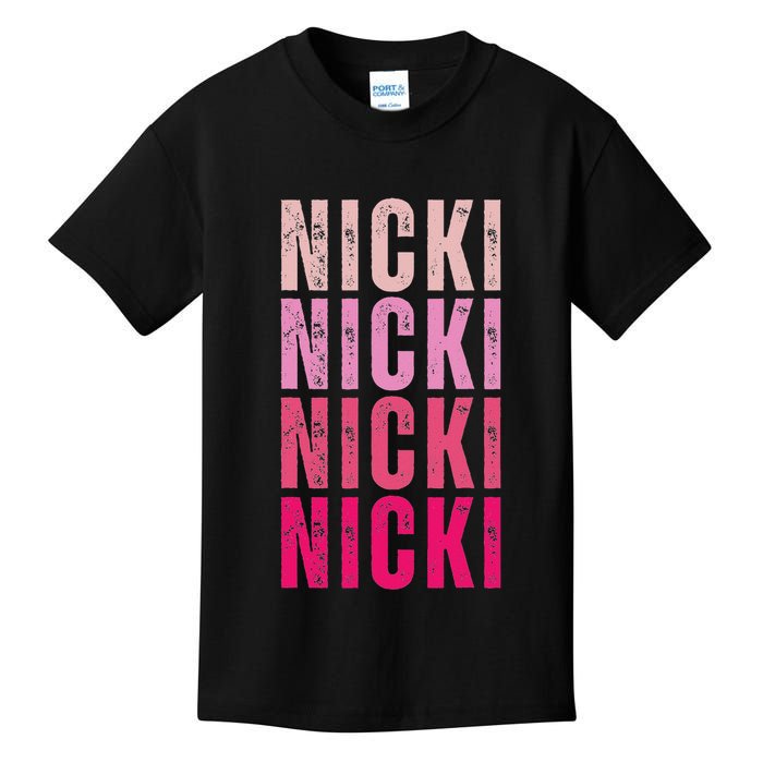 Personalized Name Nicki I Love Nicki Vintage Kids T-Shirt