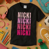 Personalized Name Nicki I Love Nicki Vintage Kids T-Shirt
