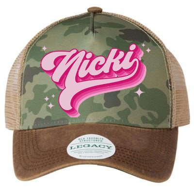 Personalized Name Nicki I Love Nicki Groovy Gift Legacy Tie Dye Trucker Hat