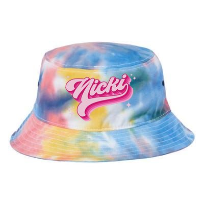 Personalized Name Nicki I Love Nicki Groovy Gift Tie Dye Newport Bucket Hat