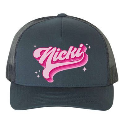 Personalized Name Nicki I Love Nicki Groovy Gift Yupoong Adult 5-Panel Trucker Hat