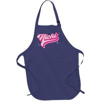 Personalized Name Nicki I Love Nicki Groovy Gift Full-Length Apron With Pockets