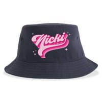 Personalized Name Nicki I Love Nicki Groovy Gift Sustainable Bucket Hat